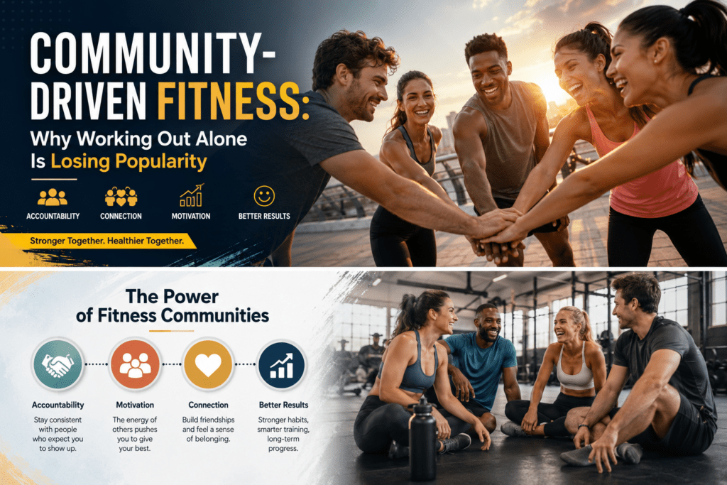 Community-driven fitness group working out together